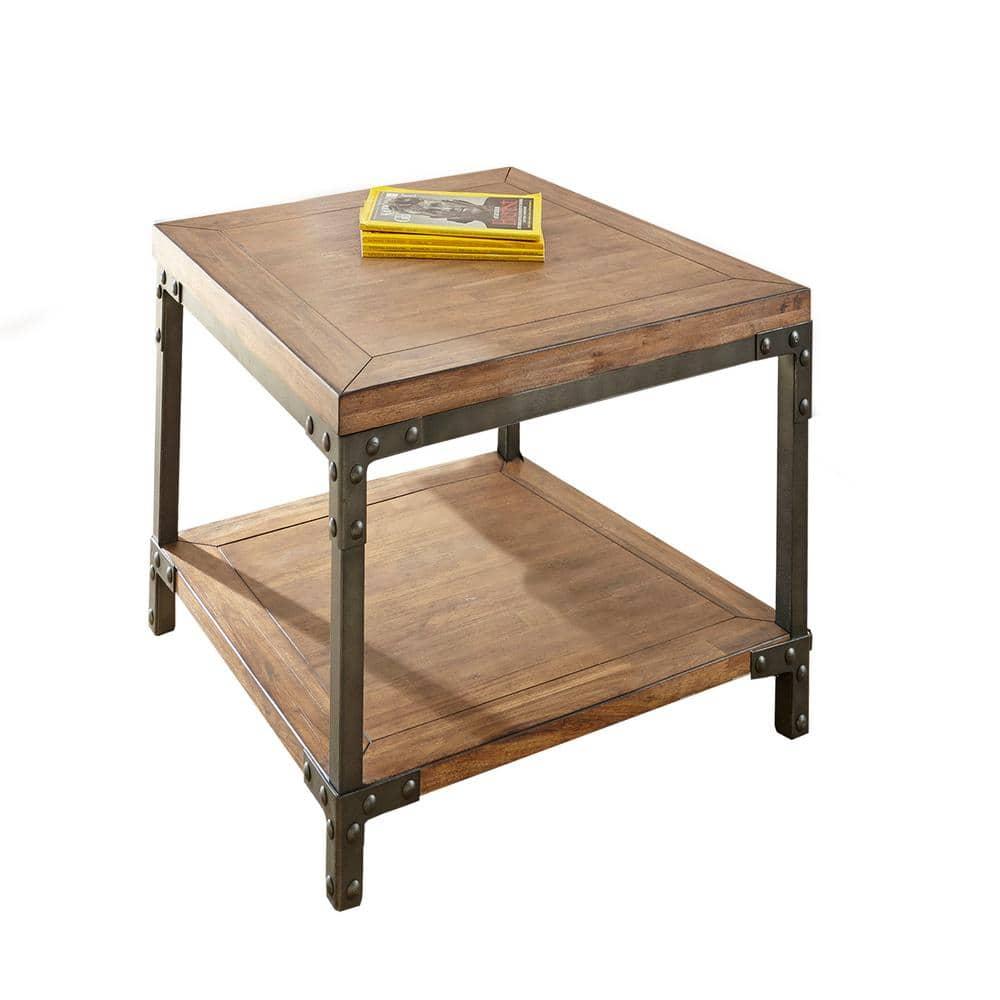 Steve Silver 23" Lantana End Table in Antique Brown Honey