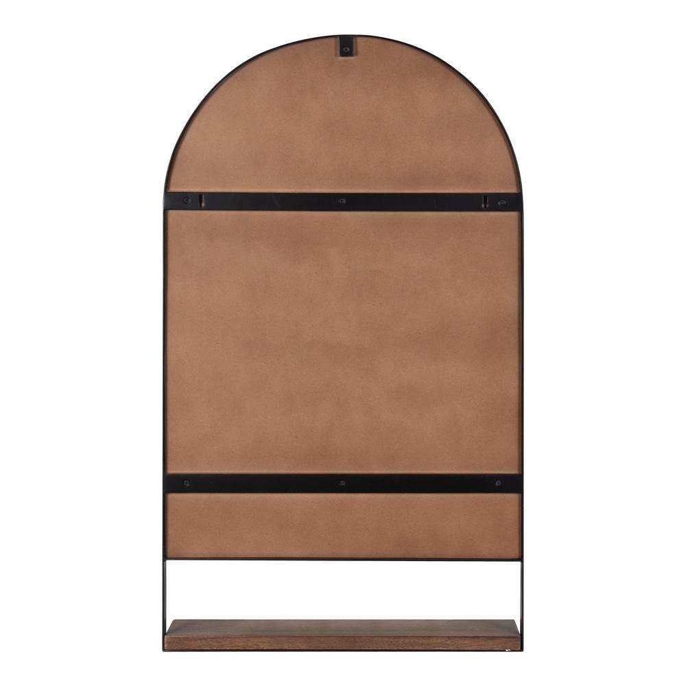 20" x 34" Chadwin Decorative Wall Mirror with Shelf Natural - Kate & Laurel All Things Decor: Arched, Farmhouse-Inspired