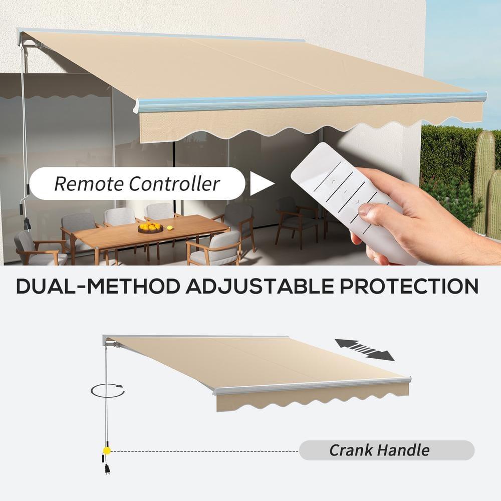 Outsunny Outsunny Polyester Cover Retractable Patio Awning