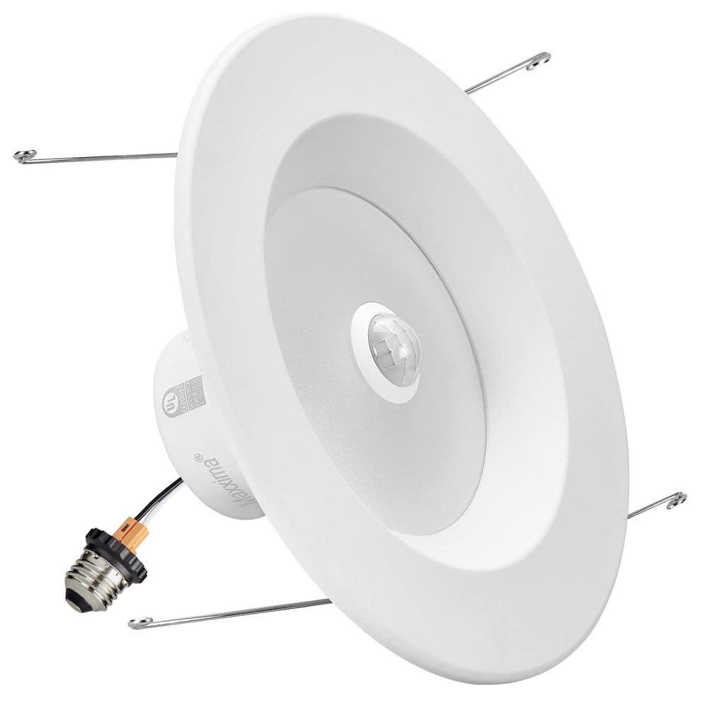 Maxxima 5 in. & 6 in. Retrofit LED PIR Motion Sensor Downlight - 1300 Lumens, 14 Watts, 5 CCT 2700K/3000K/3500K/4000K/5000K, Energy Efficient Indoor Ceiling Lighting Fixture