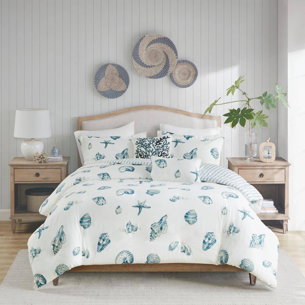 Beach House Coastal Cotton Reversible Duvet Cover Set