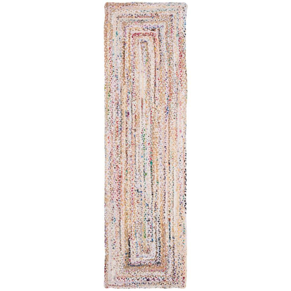 Braided BRD210 Hand Woven Runner Rug - Ivory/Multi - 2'3"x10' - Safavieh.
