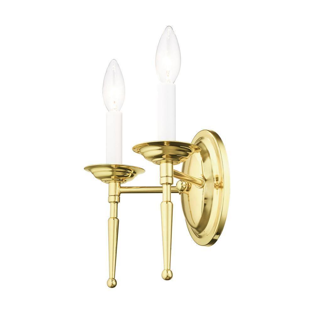 Livex Lighting Williamsburgh 2 - Light Wall Light in  Polished Brass