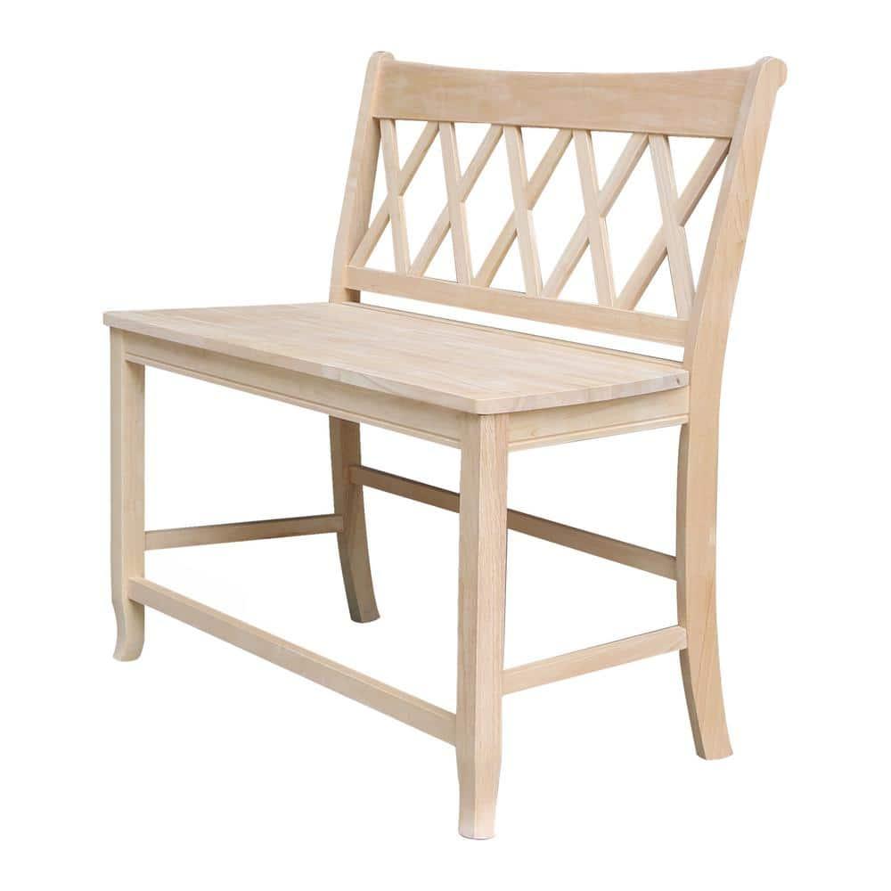 24" Double X Back Bench Seat Height Unfinished - International Concepts