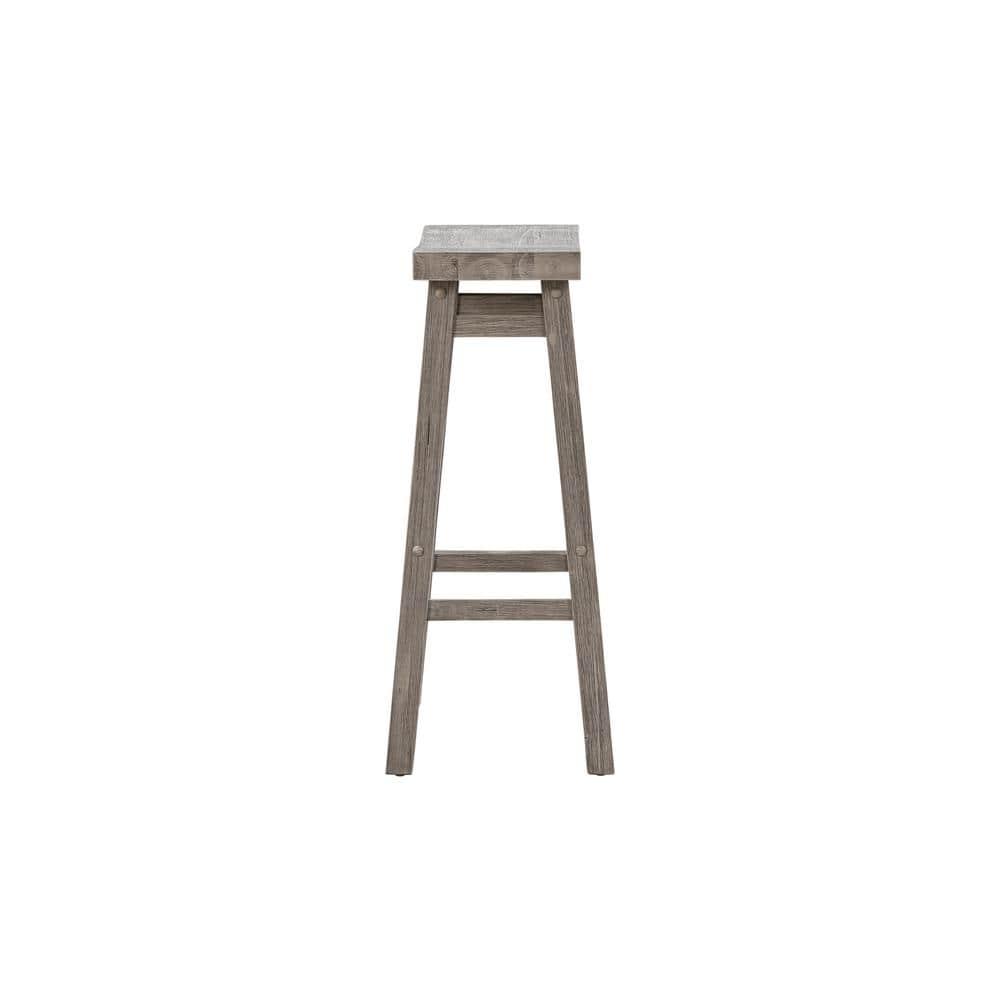 Set of 2 29" Sonoma Saddle Counter Height Barstool Barnwood Wire Brush - Boraam: Wood Frame, Fixed Seat Height