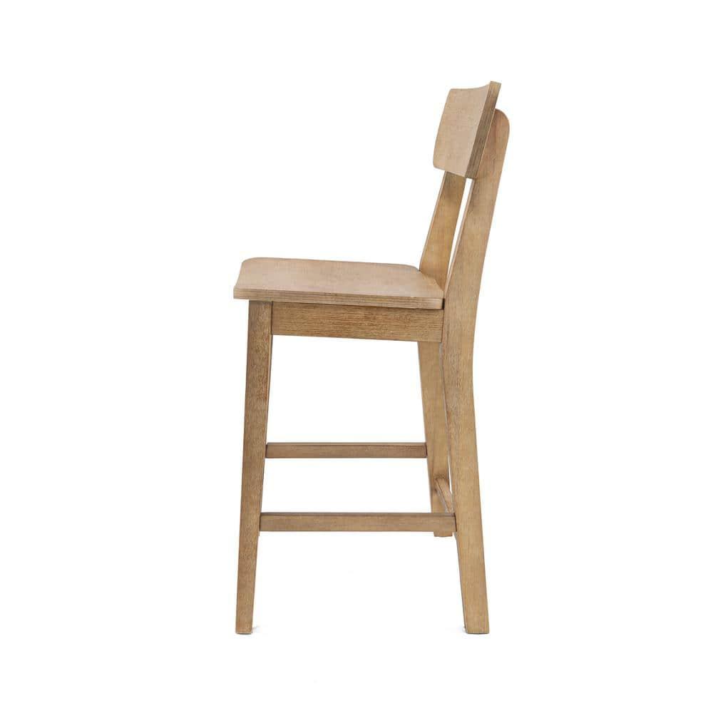 24" Torino Counter Height Barstool Barnwood - Boraam: Solid Wood, Farmhouse Style, Square Seat