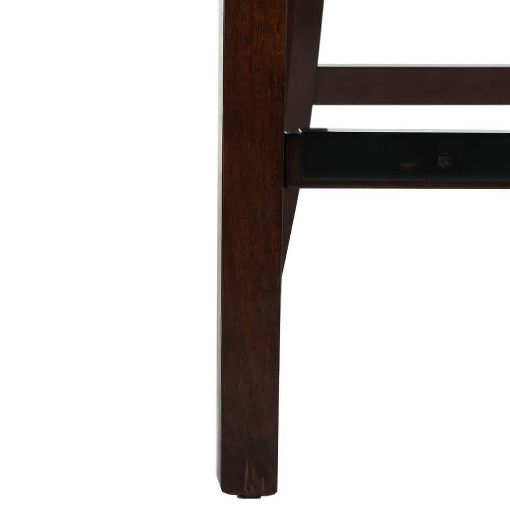 Eleni Tufted Wing Back Counter Stool (Set of 2) - BST6305 - Beige/Espresso - Safavieh