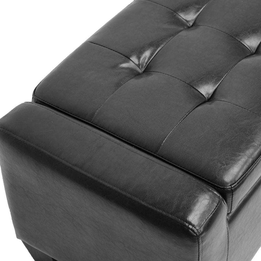 Manchester Ottoman Black - Baxton Studio