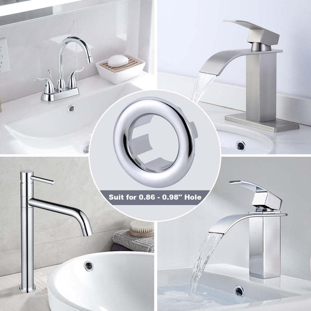 iVIGA K1003C-2 2 Pack Sink Overflow Ring Bathroom Kitchen Sink Basin Trim Overflow Cover Hole Insert Cap (Set of 2)
