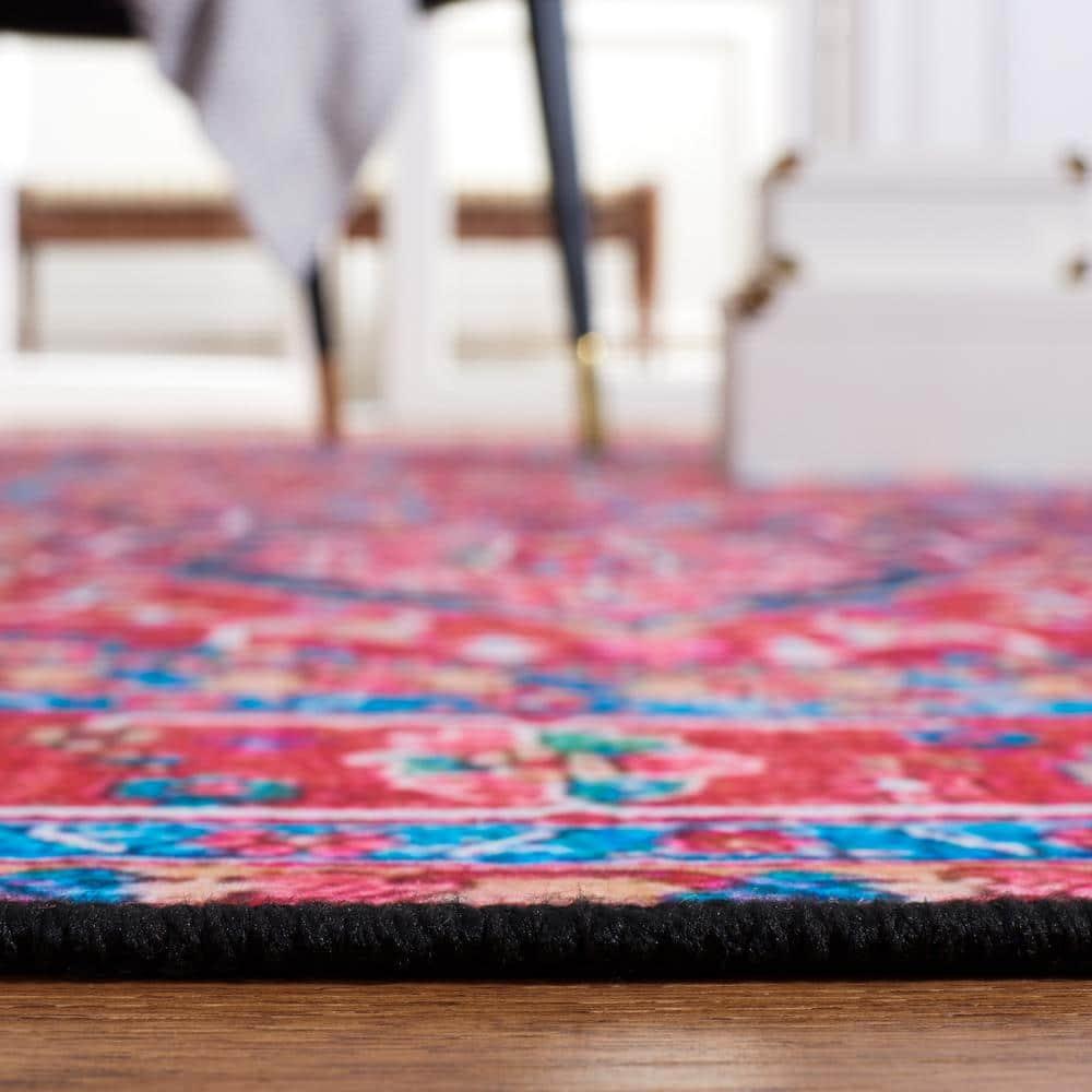 Tucson TSN121 Power Loomed Machine Washable Area Rug - Navy/Red - 3'x5' - Safavieh.