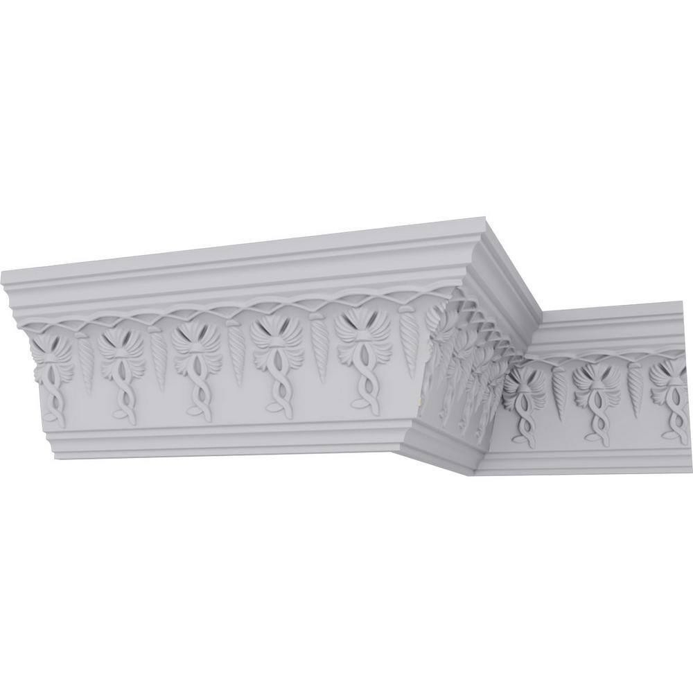 Ekena Millwork 4 1/4"H x 2 3/4"P x 5"F x 94 1/2"L Scott Crown Moulding