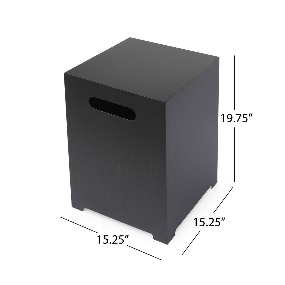 Noble House Wellington Rectangular Fire Pit with Tank Holder in Brushed Brown