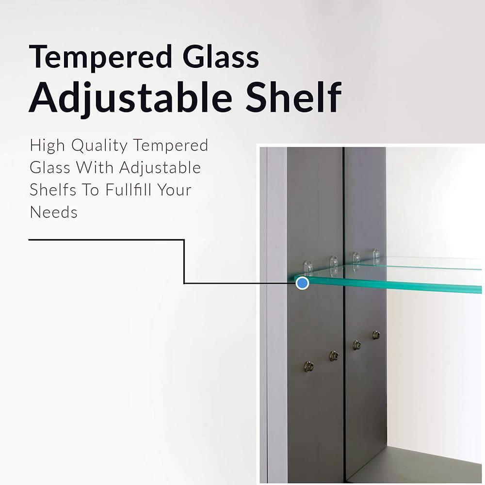 Bathroom Medicine Cabinet, Aluminum, Recessed/Surface Mount, Right/Left Hinged, Mirrored Interior - 24" x 30"