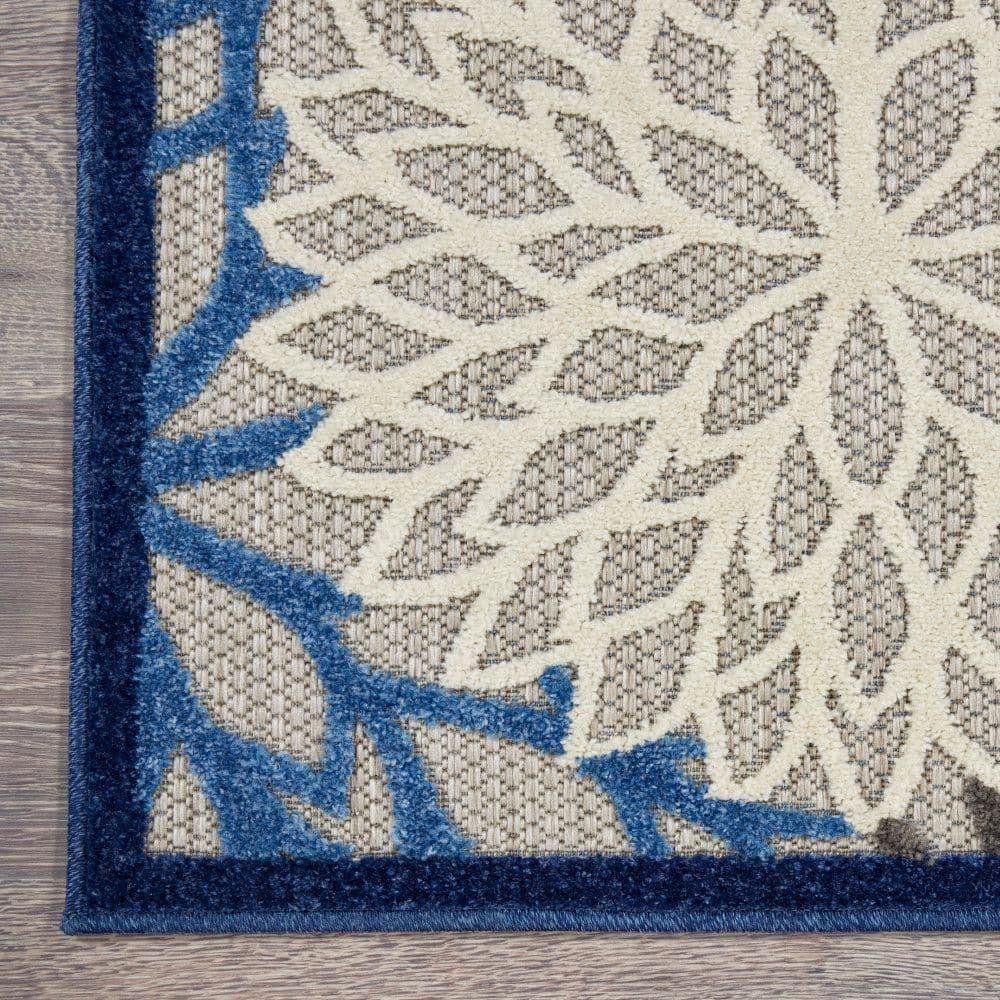 Nourison Aloha Floral 12' x 15' Blue Multicolor Tropical Indoor/Outdoor Area Rug
