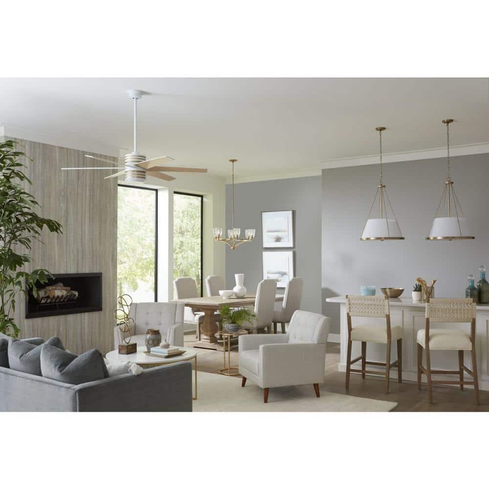 Progress Lighting Parkhurst 6-Light Chandelier, Brushed Bronze, Glass, Elegant Transitional Style, Ideal for Dining Rooms & Bedrooms.