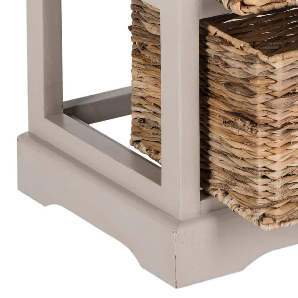 Vedette 5 Wicker Basket Storage Tower - AMH5739 - Vintage Grey - Safavieh Couture