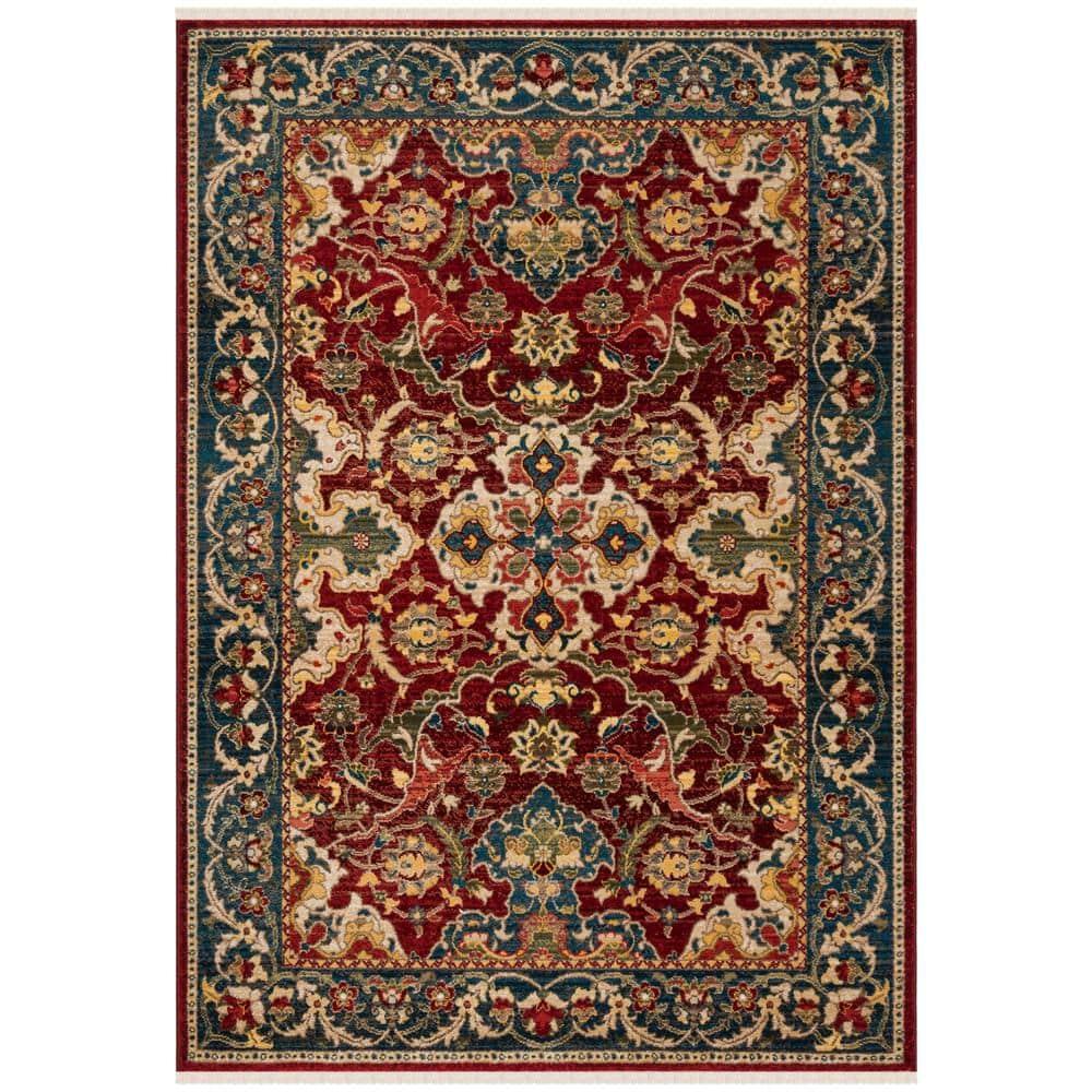 Kashan KSN307 Power Loomed Area Rug - Red/Blue - 5'1"x7'5" - Safavieh