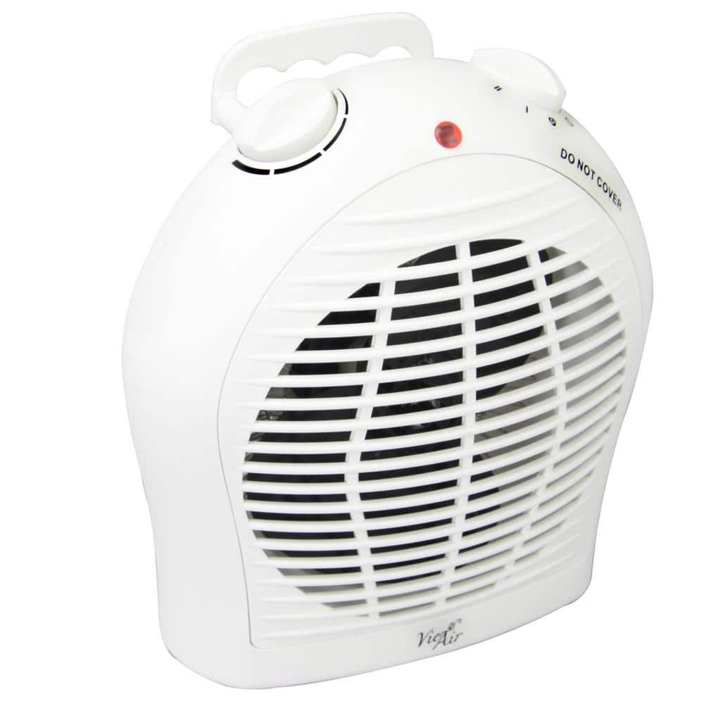 Vie Air 1500W Portable 2-Settings White Fan Heater with Adjustable Thermostat