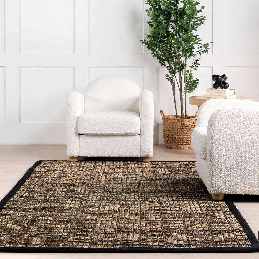nuLOOM Armani Geometric Seagrass Area Rug, 9' x 12', Armani Black