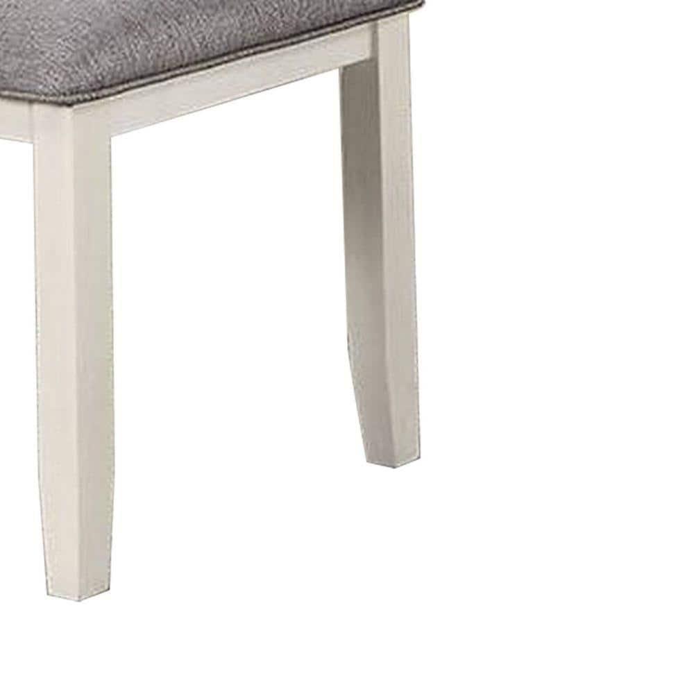 24 in. Lexi Padded Seat Classic Dining Side Chair, Gray & White - Set of 2