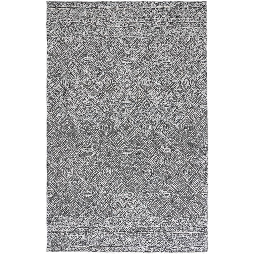 Textural TXT201 Hand Tufted Indoor Area Rug - Black/Ivory - 8'x10' - Safavieh