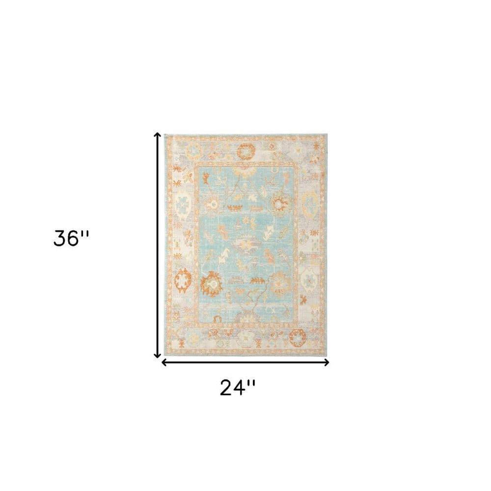 Bordered Floral Durable Performance Indoor/Outdoor Area Rug