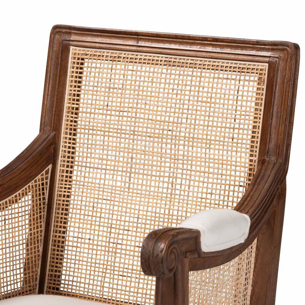 bali & pari Desmond Accent Chair: Traditional French Design, Foam Padded, Woven Back
