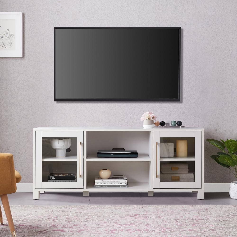 Evelyn&Zoe Quincy Rectangular TV Stand for TV's up to 65", White