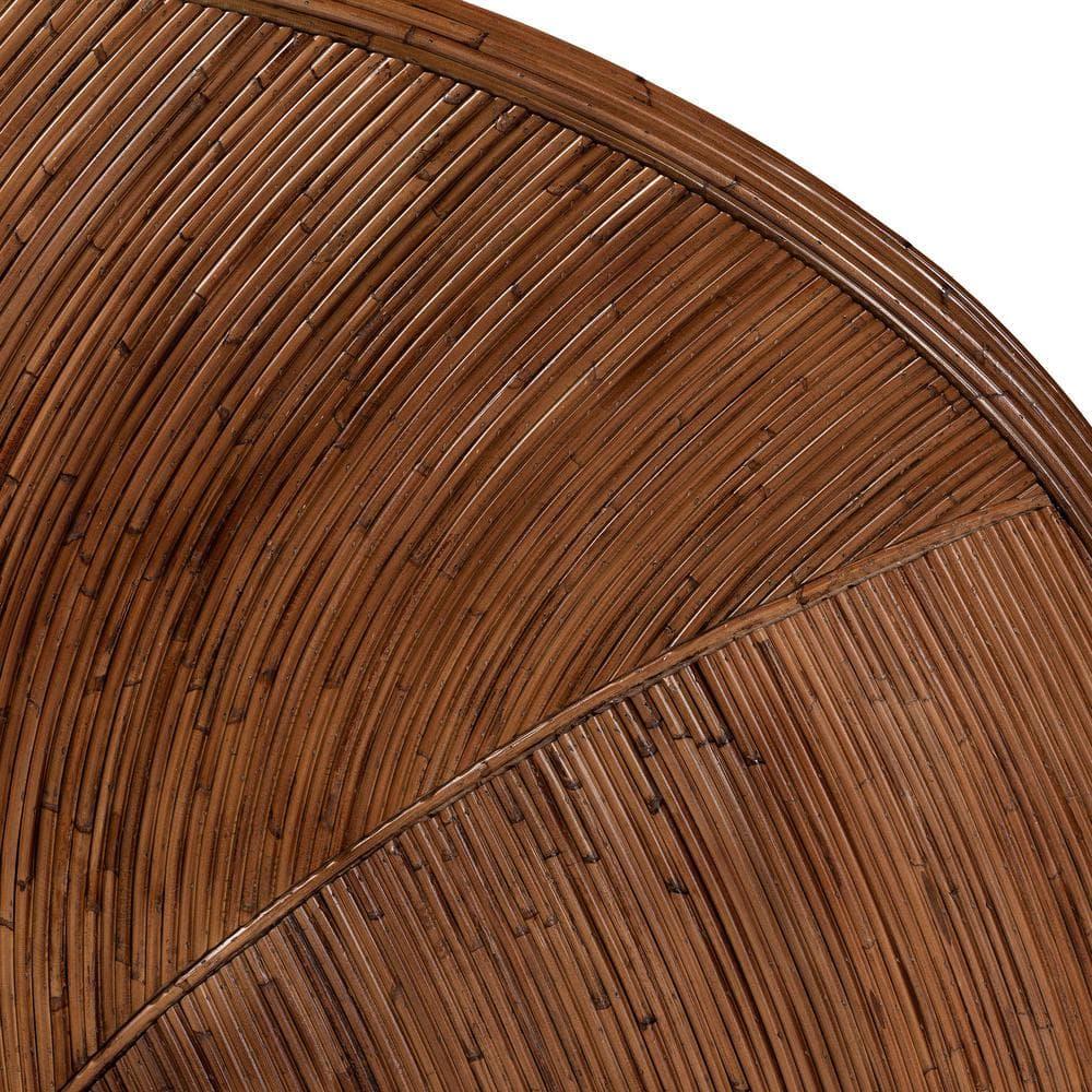 bali & pari Queen Seana Rattan Standalone Headboard Dark Brown: No Assembly, MDF Frame, Spot Clean