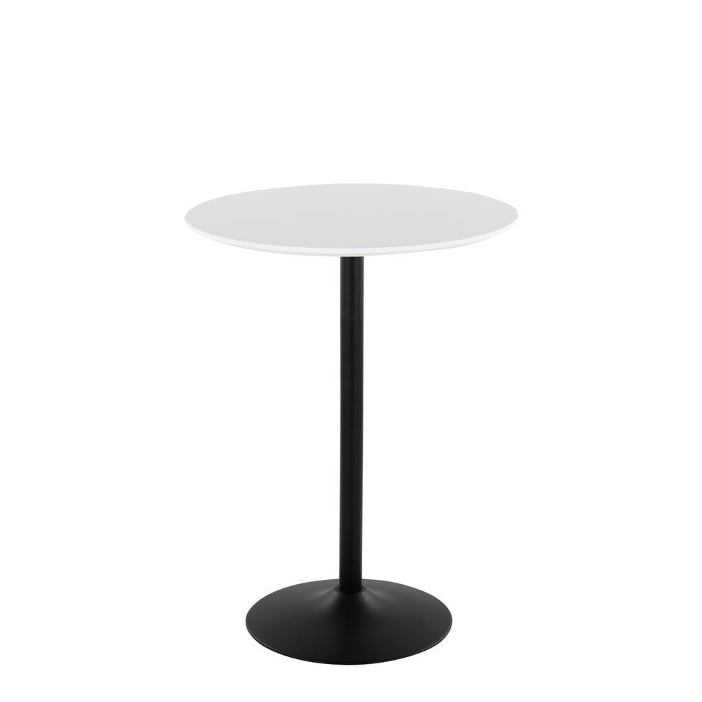 LumiSource Black Metal, White MDF Pebble 3-Height Table