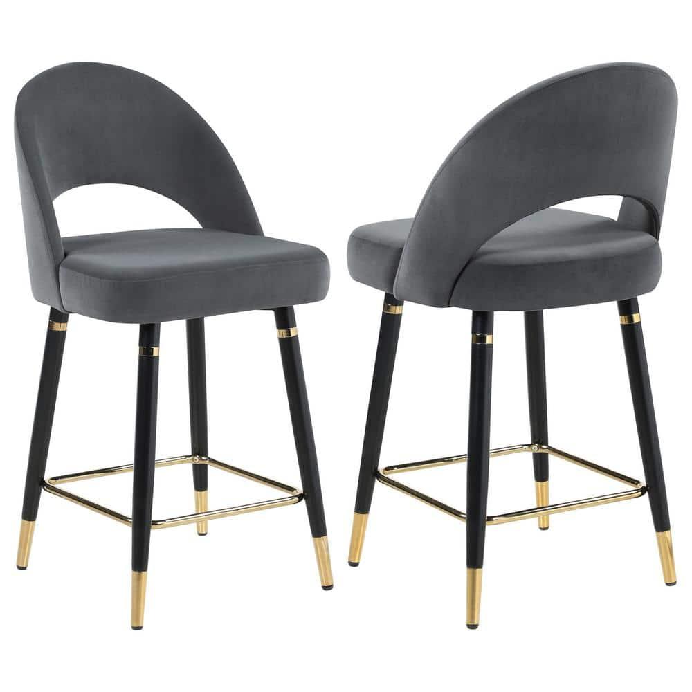 Antionette Arched Back Upholstered Counter Height Stools (Set Of 2)