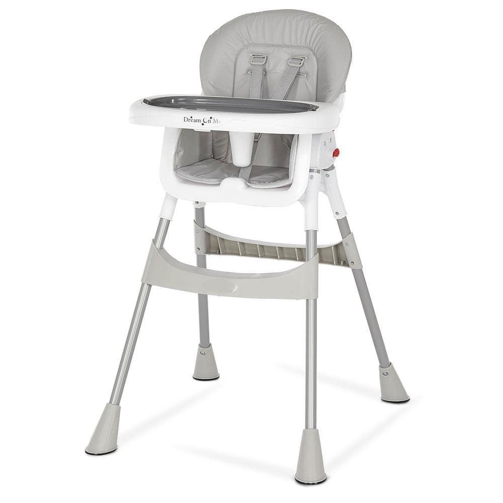 Dream On Me Portable 2-In-1 Table Talk High Chair - Convertible Compact and Lightweight, Grey