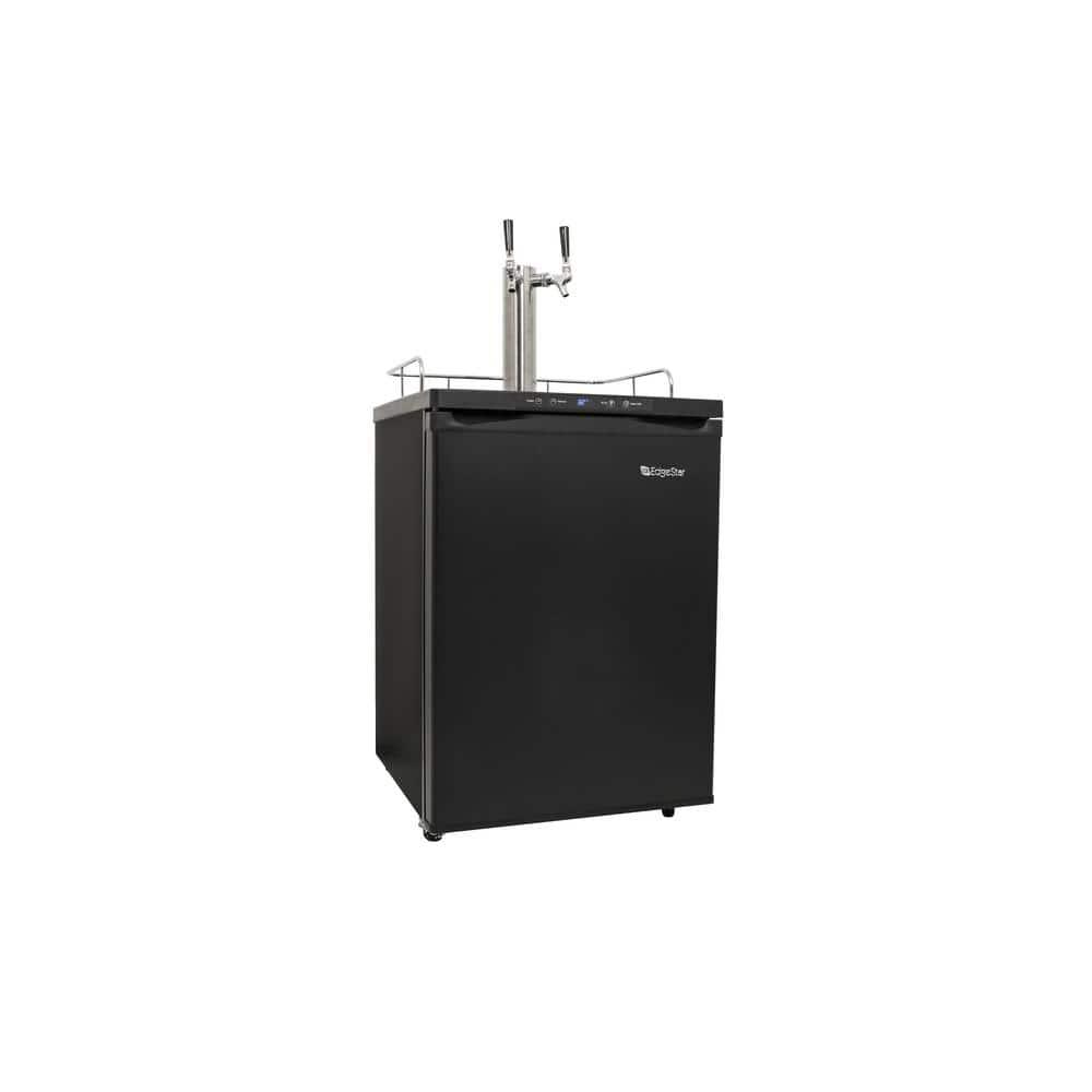 EdgeStar 5.6 Cubic Feet Dual Tap Freestanding Kegerator with Adjustable Temperature