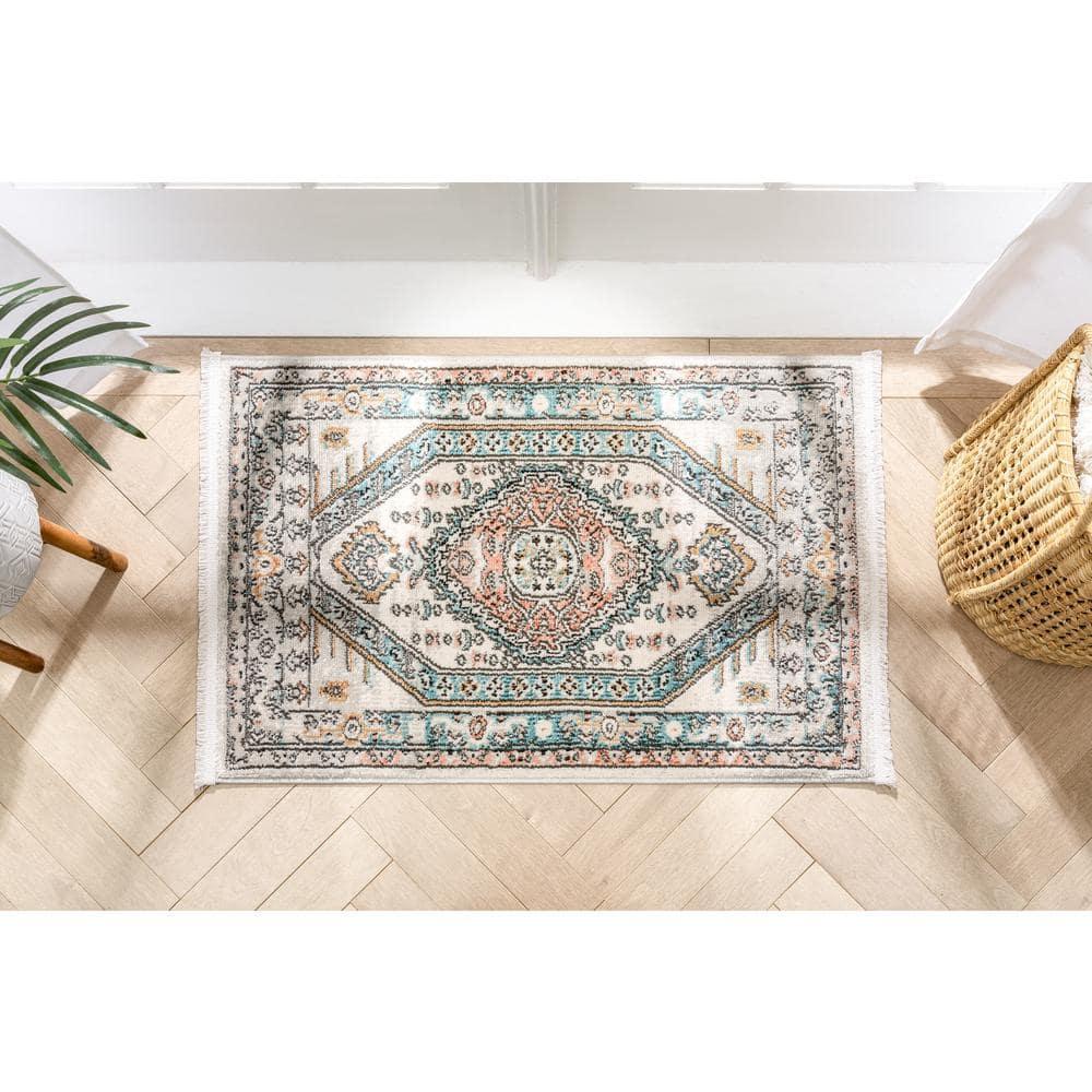 Well Woven Indira1 Jane Vintage Bohemian Aztec Tribal Blue 2' x 3' Area Rug