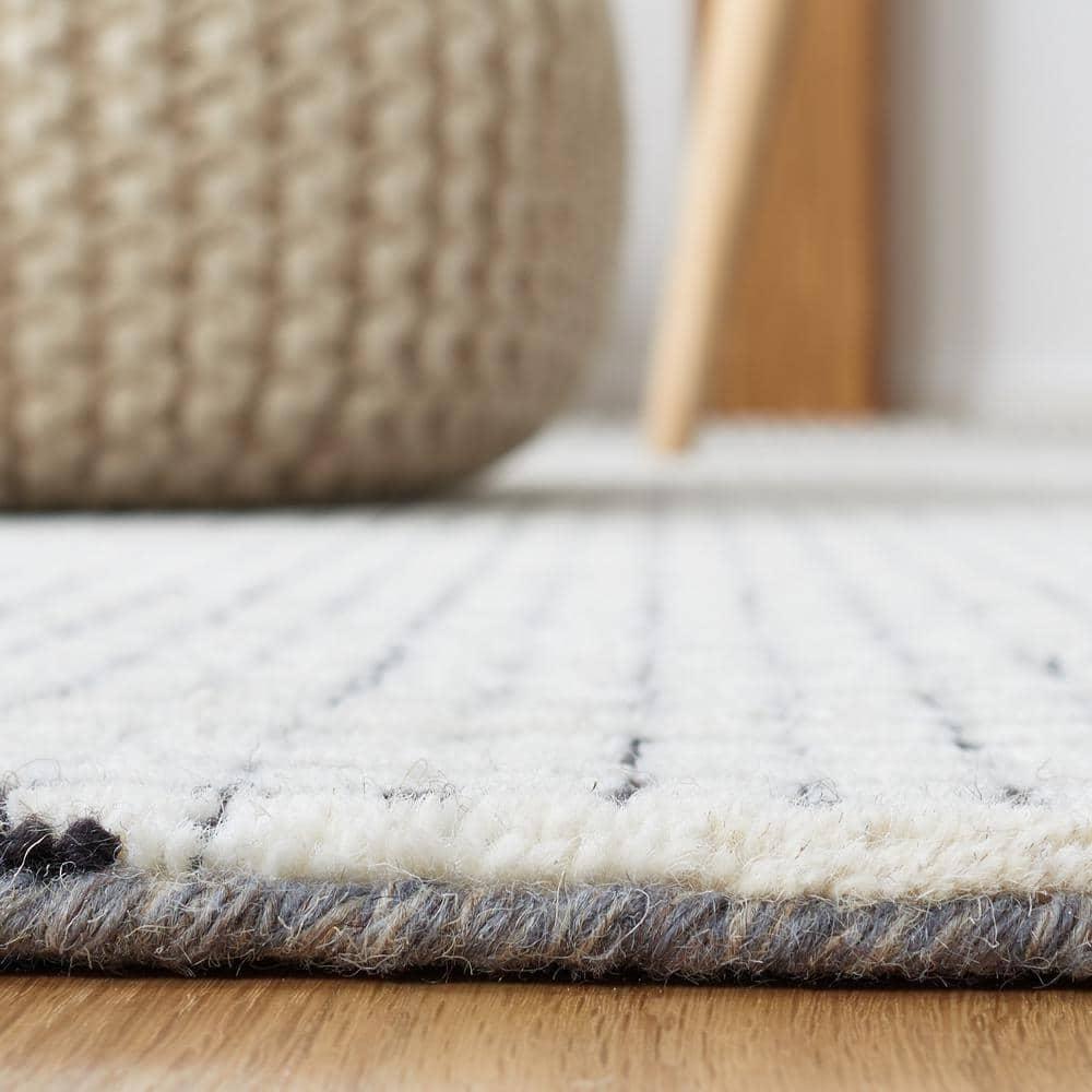 SAFAVIEH Abstract Stephanie Plaid Wool Area Rug, Grey/Ivory, 8' x 10'