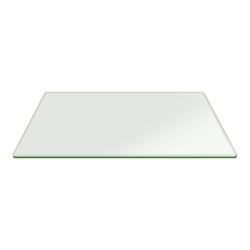 24 x 36 Inch Rectangle Glass Table Top 3/8 Inch Thick Clear Tempered Glass With Bevel Edge Polished Radius Corners