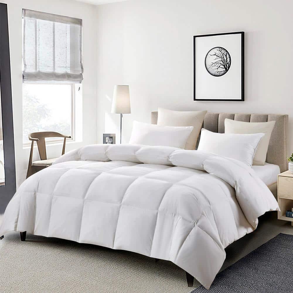 Serta Super Soft 233 Thread Count White Goose Feather And Down Fiber Comforter By Serta All Season Full / Queen