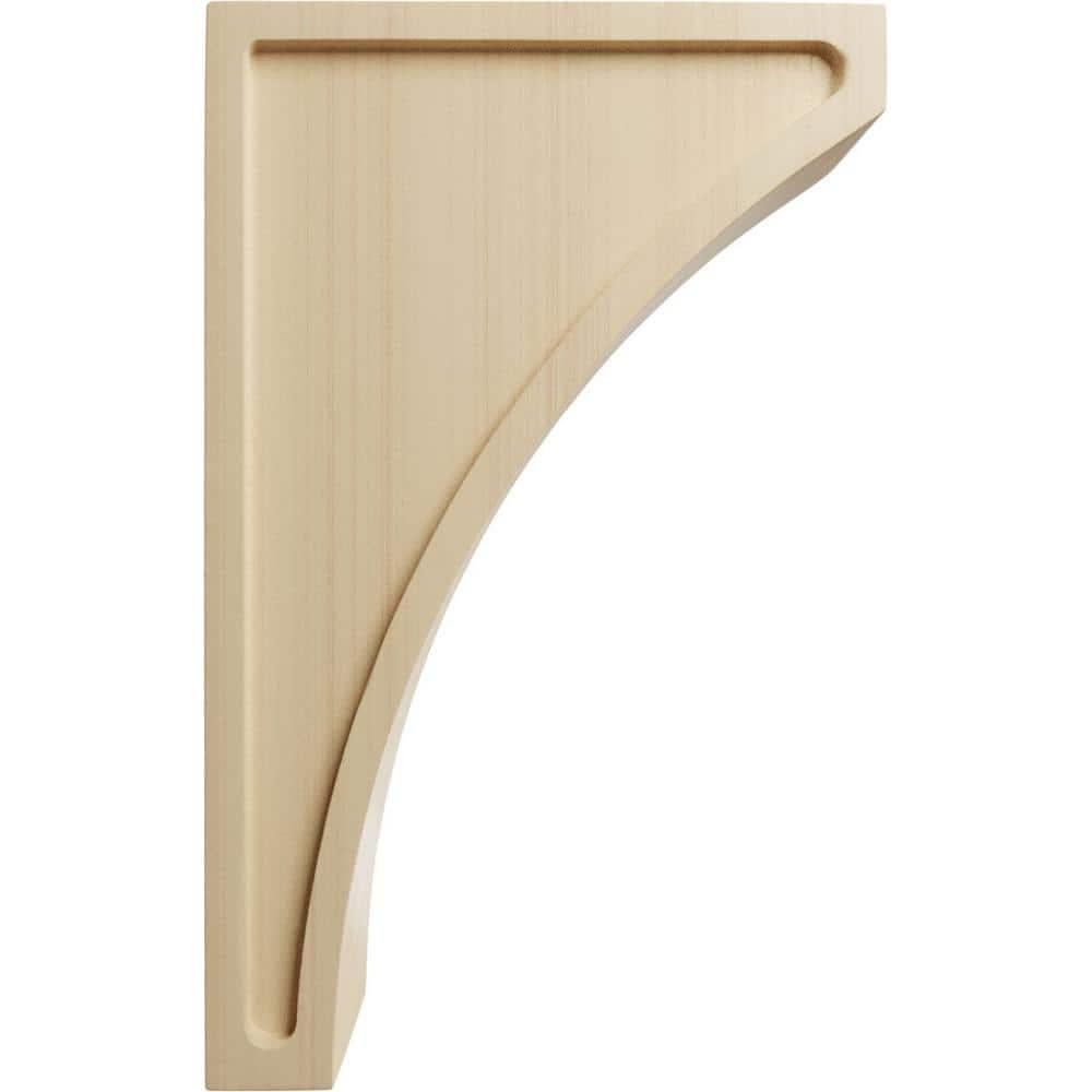 Ekena Millwork 3"W x 7 1/2"D x 12"H Extra Large Lawson Wood Corbel, Rubberwood
