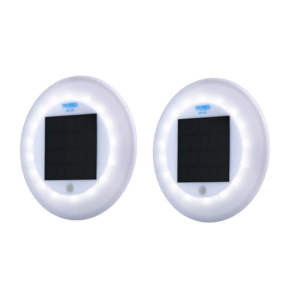 Solar Powered Integrated LED Outdoor Floating Pool Light (Set of 2)