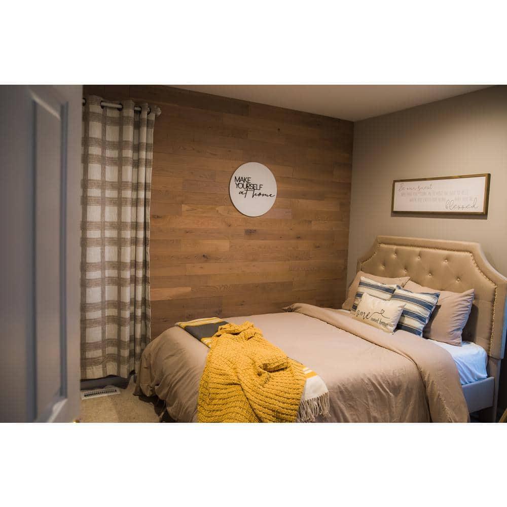 Timberchic Oak Wooden Wall planks - Simple Peel & Stick Wall Covering Application for DIY Accent Wall & Home Improvement - Premium Modern Wall Paneling - 10 sq ft