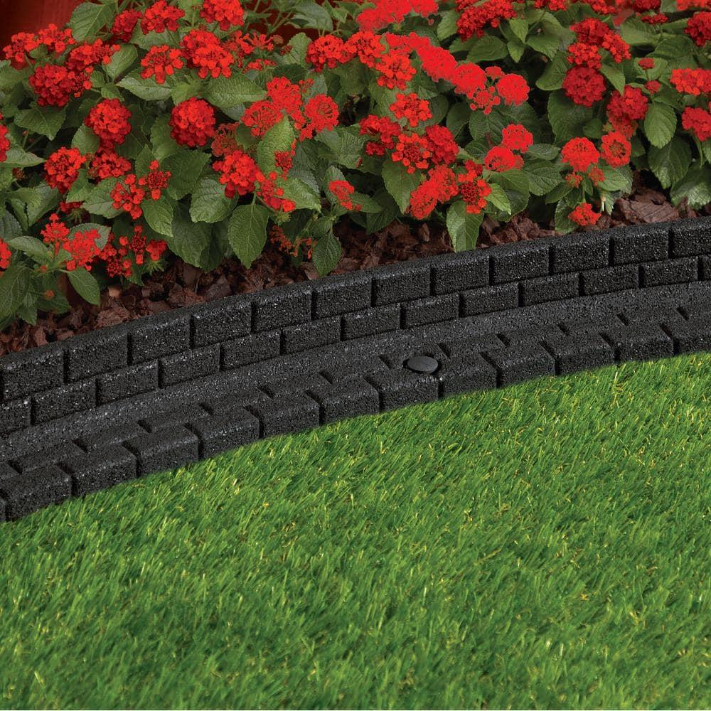Rubberific 4 ft. Brickface Rubber Landscape Lawn Edging (Set of 6)