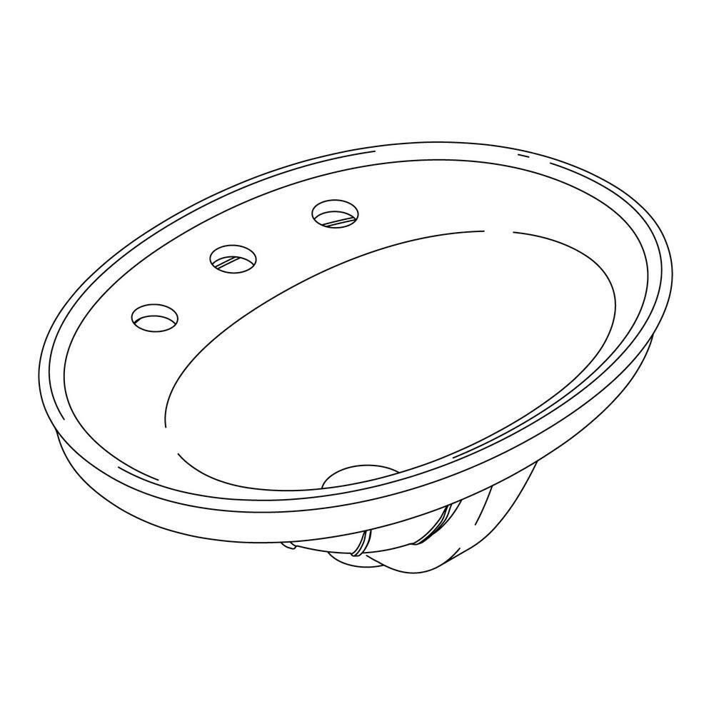 Serif® Ceramic Oval Drop-In Bathroom Sink with Overflow