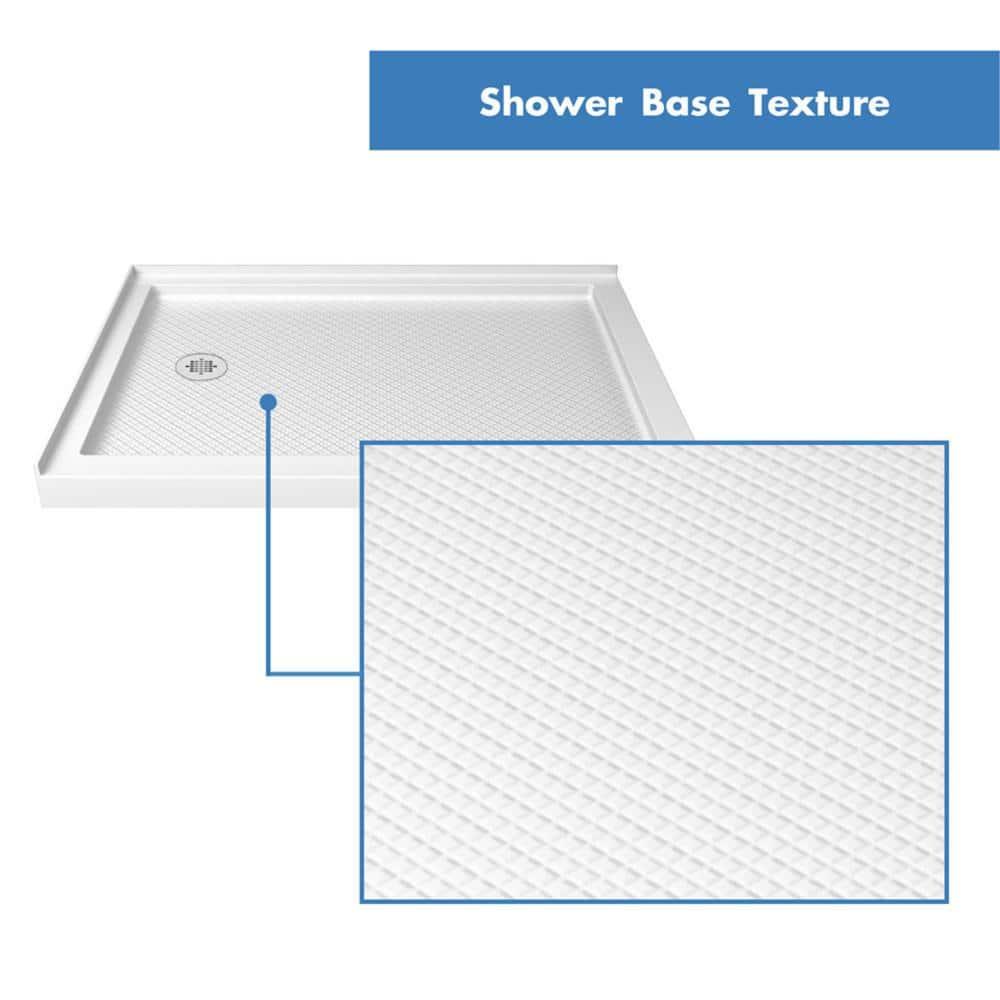 Cornerview 36" x 74.75" Framed Square Sliding Shower Enclosure with Base Included