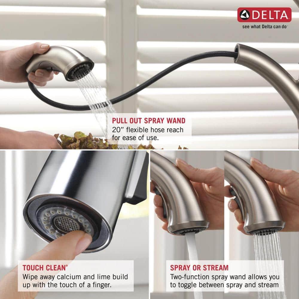 Collins Pull Out Sprayer Kitchen Sink Faucet, Single Handle Kitchen Faucet
