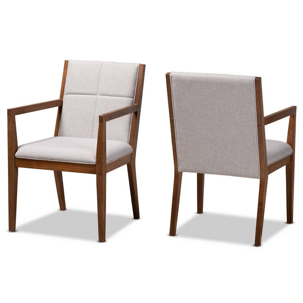 Theresa Mid-Century Modern Greyish Beige Fabric Upholstered Living Room Accent Chair