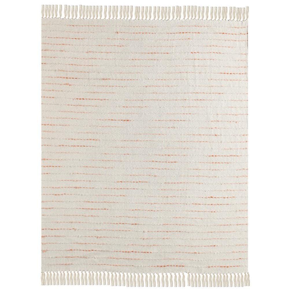 Deep Ombre Striped Handmade Woven Throw Blanket with Fringe