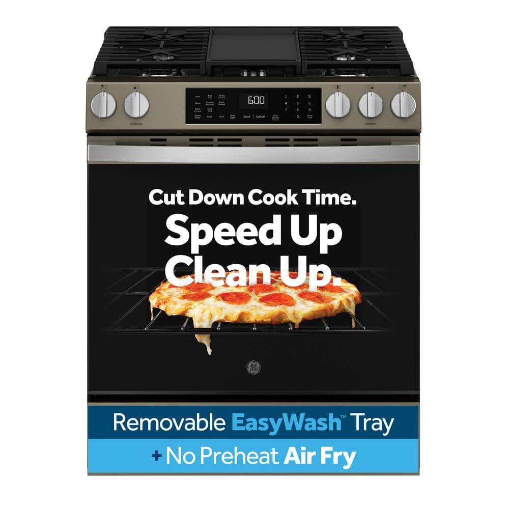 GE 30" Slide-In Front-Control Convection Gas Range