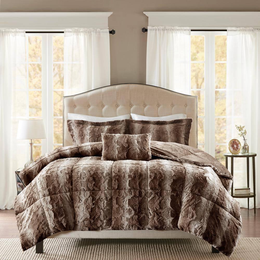 Madison Park Zuri Faux Fur Comforter Set