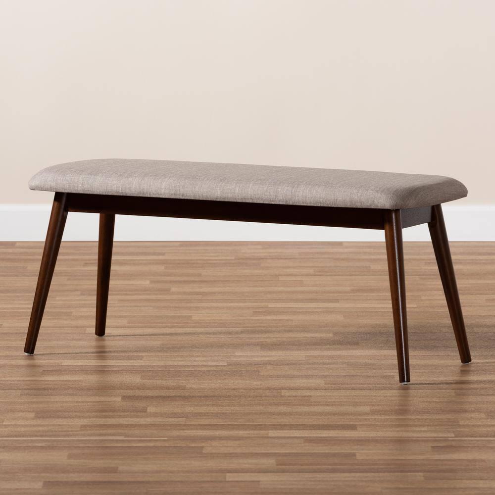 Flora Bench Light Gray/Espresso - Baxton Studio