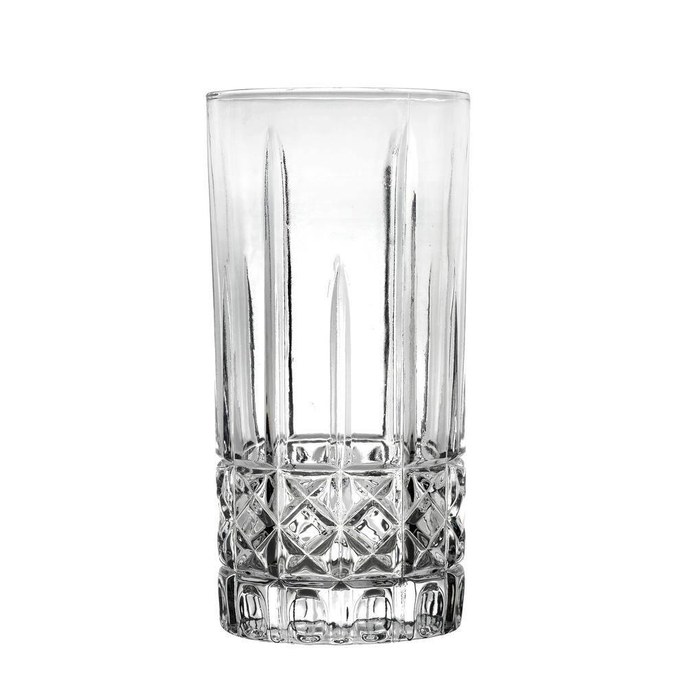 Lorren Home Trends Lorren Home Trends Tall 12 Ounce Drinking Glass-Textured Cut Glass (Set of 6)